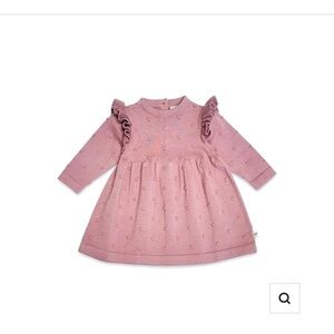 Viverano Ruffle & Bobble Sweater Knit Baby Dress (Organic Cotton)